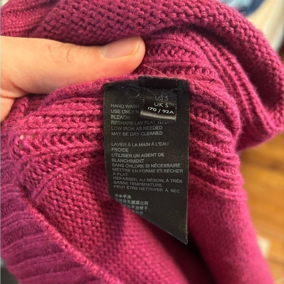 Anthropologie Magenta Italian Wool Polyamide Blend Oversized Turtleneck Sweater - Picture 8 of 9
